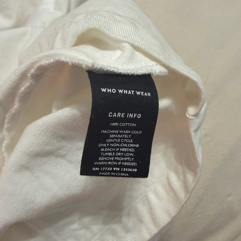 Who What Wear White Puff Sleeve Denim Dress Size L | 100% Cotton - Picture 14 of 14